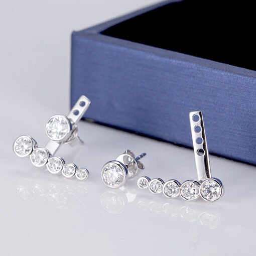 0.3ctX2 round cut CVD HPHT lab grown diamond 14k gold earrings women - Image 6