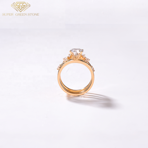 Custom Jewelry 14K Gold Fine Jewelry rings Engagement Wedding Lab Grown Diamond Rings For Women Jewelry - 图片 5