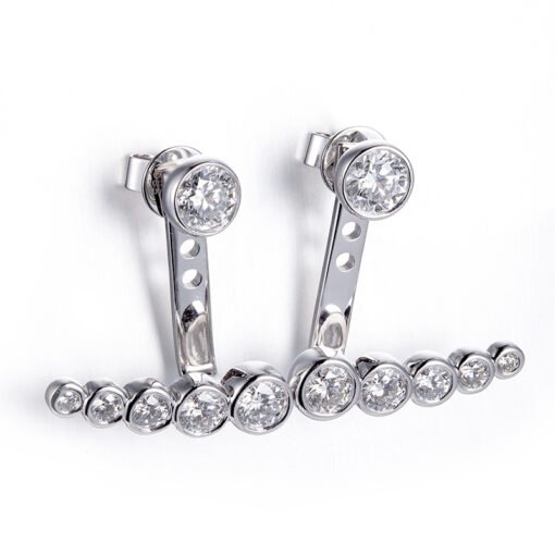 0.3ctX2 round cut CVD HPHT lab grown diamond 14k gold earrings women