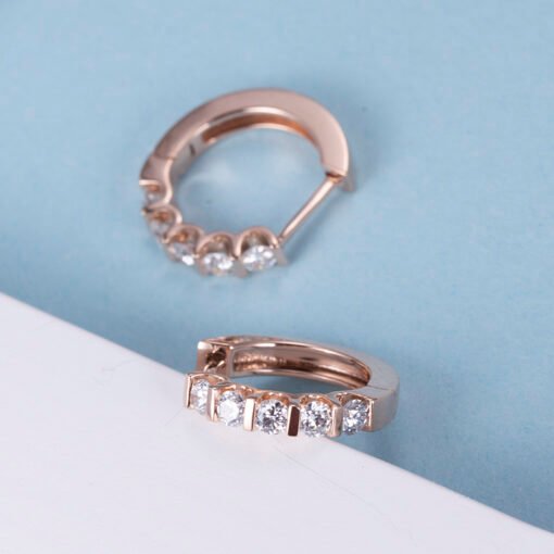 2.7mm CVD HPHT lab grown diamond  woman 14k rose gold fashion jewelry earrings - Image 5