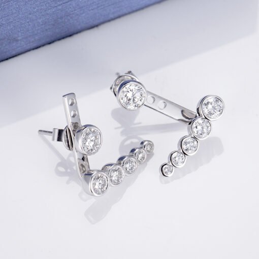 0.3ctX2 round cut CVD HPHT lab grown diamond 14k gold earrings women - Image 4