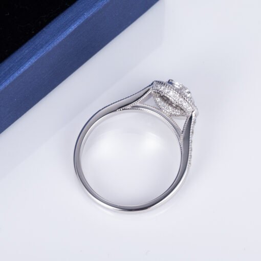 14K White Gold 0.82CT Round cut Lab Grown Diamond Ring For Women - 图片 5