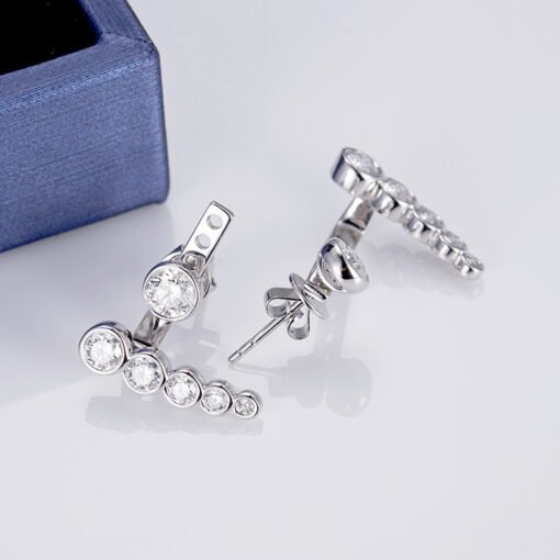 0.3ctX2 round cut CVD HPHT lab grown diamond 14k gold earrings women - Image 5