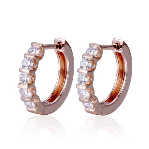 2.7mm CVD HPHT lab grown diamond  woman 14k rose gold fashion jewelry earrings - Image 8