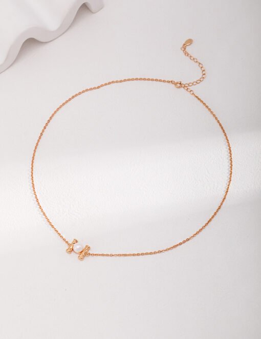 NewSeason Jewelry925 silver plated natural pearl necklace simple commute clavicle chain/Necklace length 40 6cm - 图片 4