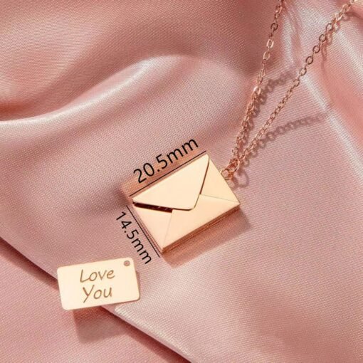 NewSeason Jewelry Custom Necklace Letter Locket Fashion Jewelry Can Be Opened Envelope  Female Stainless Steel Pendants Engraved - Image 2
