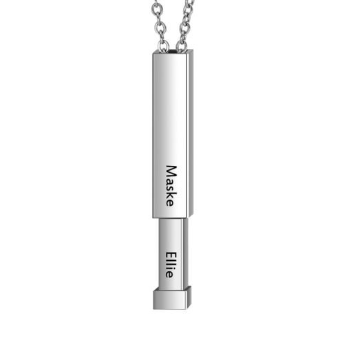 NewSeason Jewelry Women Men Hidden Message Telescopic Bar Necklace Custom Engraved Name Shopify Fulfillment Stainless Steel - Image 12