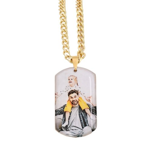 NewSeason Jewelry Custom UV Color Photo Dog Necklace Pendant Back Engraved Name Cuban Stainless Steel Unisex Shopify Dropshipping - Image 7