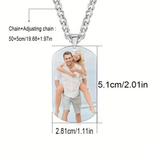 NewSeason Jewelry Custom UV Color Photo Dog Necklace Pendant Back Engraved Name Cuban Stainless Steel Unisex Shopify Dropshipping - Image 2