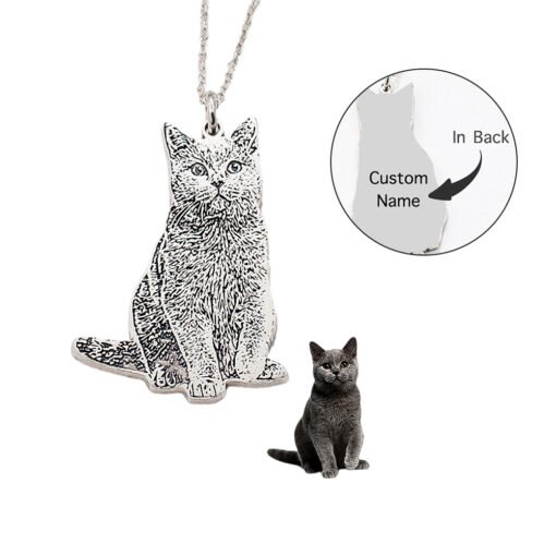 NewSeason Jewelry Custom Pet-shaped Pendant Necklace Stainless Steel Jewelry Dog Photo Portrait Sketch Memorial Shopify Dropship - Image 7