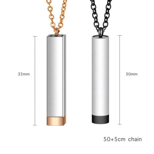 NewSeason Jewelry Women Men Hidden Message Telescopic Bar Necklace Custom Engraved Name Shopify Fulfillment Stainless Steel - 图片 3