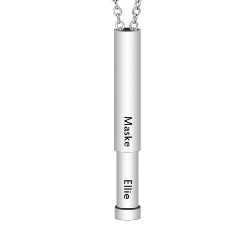 NewSeason Jewelry Women Men Hidden Message Telescopic Bar Necklace Custom Engraved Name Shopify Fulfillment Stainless Steel - 图片 12