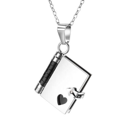 NewSeason Jewelry Personalized Book Locket Pendant Necklace Custom Engraved Name Shopify Fulfillment Women Men Stainless Steel - Image 5