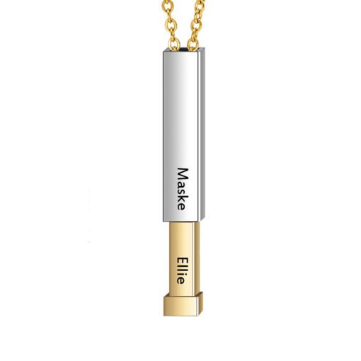 NewSeason Jewelry Women Men Hidden Message Telescopic Bar Necklace Custom Engraved Name Shopify Fulfillment Stainless Steel - Image 10