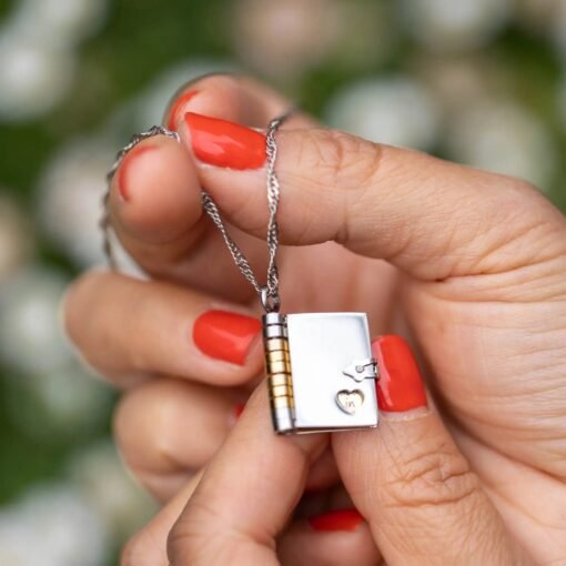 NewSeason Jewelry Personalized Book Locket Pendant Necklace Custom Engraved Name Shopify Fulfillment Women Men Stainless Steel - Image 4