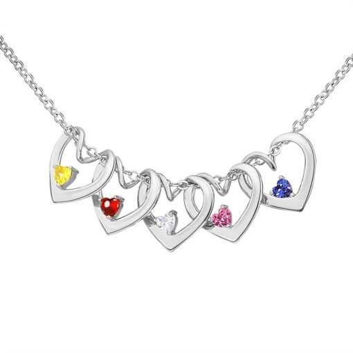 NewSeason Jewelry Curved Love Heart Birthstone Necklace Custom Engraved Pendant Shopify Fulfillment Agent Stainless Steel Woman - Image 4