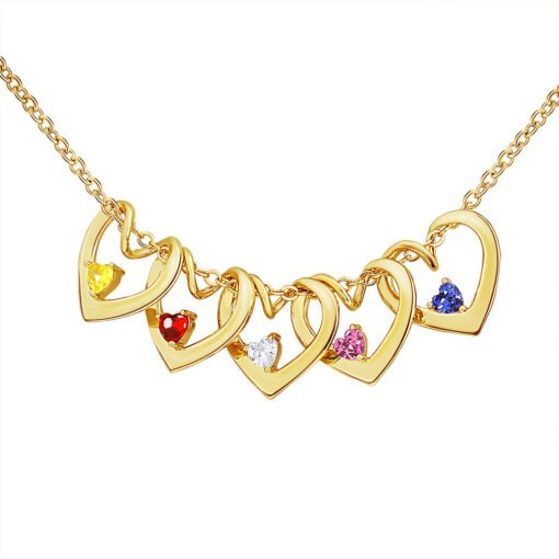 NewSeason Jewelry Curved Love Heart Birthstone Necklace Custom Engraved Pendant Shopify Fulfillment Agent Stainless Steel Woman - Image 7