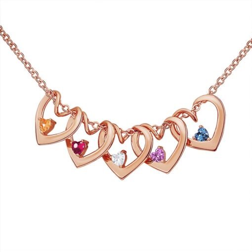 NewSeason Jewelry Curved Love Heart Birthstone Necklace Custom Engraved Pendant Shopify Fulfillment Agent Stainless Steel Woman - Image 5