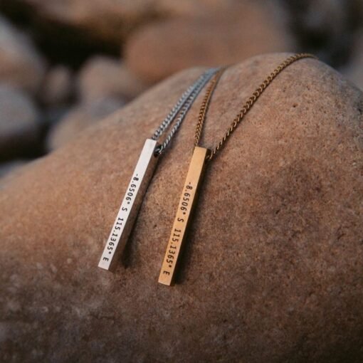 NewSeason Jewelry Engraved 3D Bar Necklace 304 Stainless Steel Men Jewelry Personalized Custom Name Shopify Dropshipping Fulfillment - Image 4