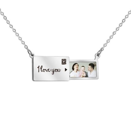 NewSeason Jewelry Custom Color Photo Pull-out Envelope Necklace Pendant Engraved Shopify Fulfillment Stainless Steel Locket - Image 3