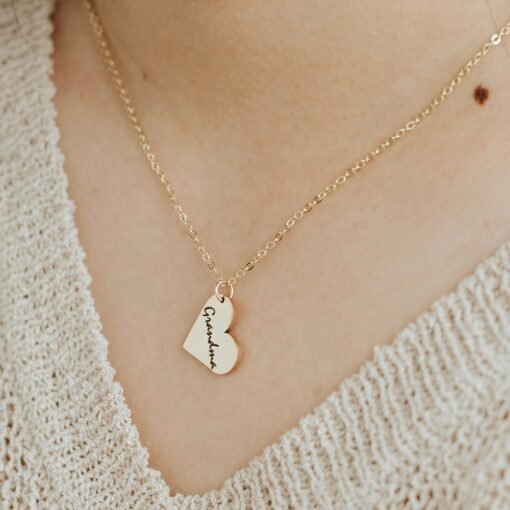 NewSeason Jewelry Personalized Heart Vertical Engraving Necklace Shopify Dropship Stainless Steel Women Jewelry Custom Nameplate - Image 5