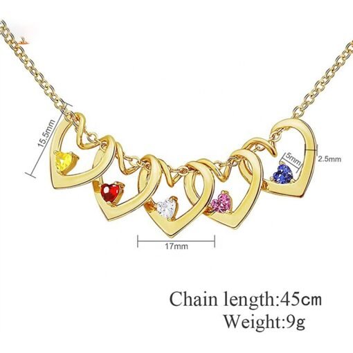 NewSeason Jewelry Curved Love Heart Birthstone Necklace Custom Engraved Pendant Shopify Fulfillment Agent Stainless Steel Woman - Image 2