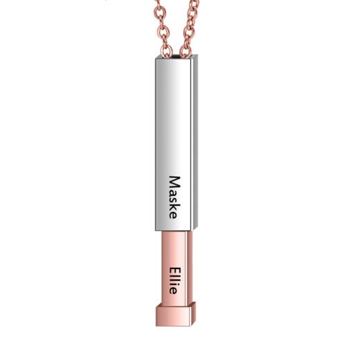 NewSeason Jewelry Women Men Hidden Message Telescopic Bar Necklace Custom Engraved Name Shopify Fulfillment Stainless Steel - Image 8