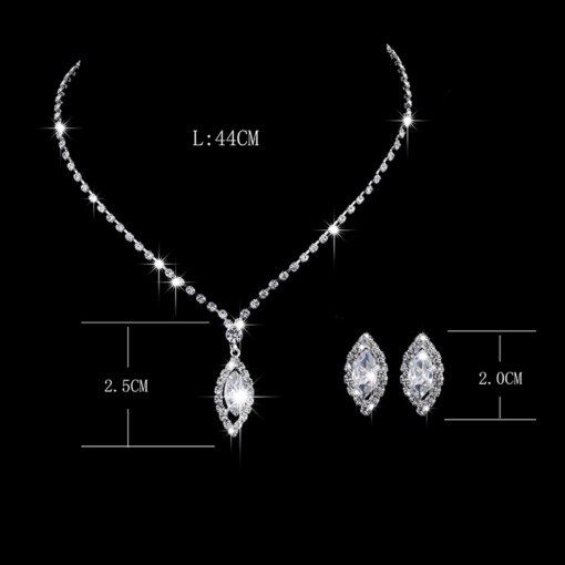 Amazon ornament wholesale bridal wedding dress accessories European and American fashion beautiful zircon earrings suit jewelry - 图片 4