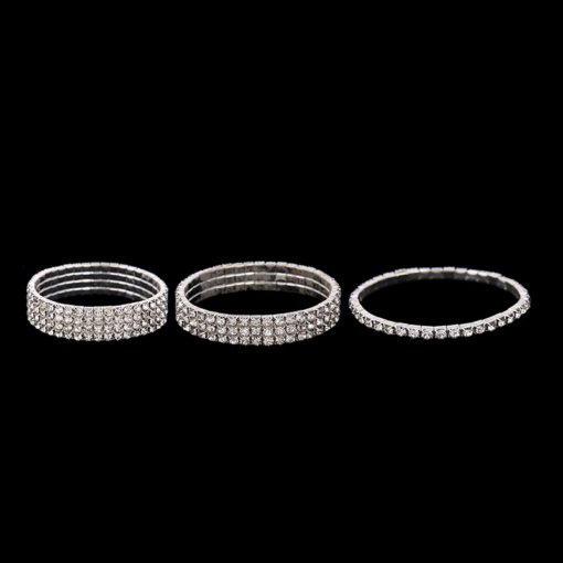 Factory in stock running quantity price single row double row three rows four rows rhinestone stretch white bracelet 888