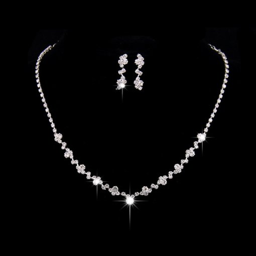 Factory wholesale simple fashion jewelry suit bridal necklace elegant jewelry 425 earrings fashion all-matching