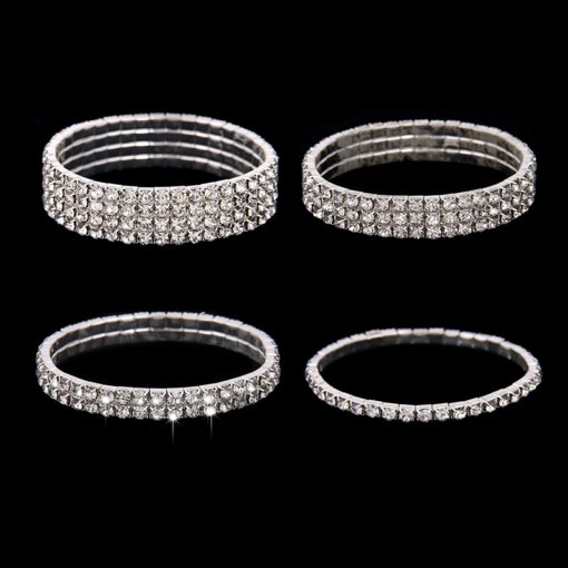 Foreign trade ornament wholesale multi-row selection rhinestone stretch bracelet shiny rhinestone 424 exquisite light - Image 2