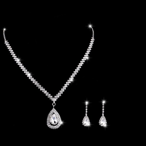 Special Price! Jewelry set luxury wedding the dinner party women's water drop stone necklace and earring suit