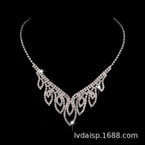 Wedding Jewelry cross-border European and American fashion wedding bridal accessories clothing versatile necklace and earrings suite 622 - 图片 2