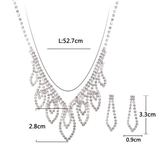 Wedding Jewelry cross-border European and American fashion wedding bridal accessories clothing versatile necklace and earrings suite 622 - 图片 5