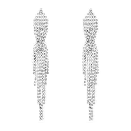 Cross-border new arrival small jewelry wholesale popular exquisite claw chain rhinestone tassel earrings earrings 643 - 图片 4