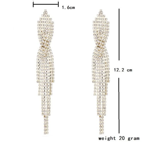 Cross-border new arrival small jewelry wholesale popular exquisite claw chain rhinestone tassel earrings earrings 643 - 图片 3