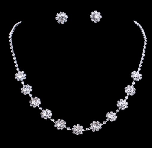 Cross-border jewelry simple shiny SUNFLOWER necklace and earring suit women's clothing accessories wedding necklace - 图片 6