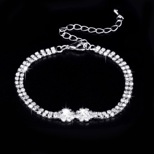 Brand New Bridal Ornament wholesale jewelry suit silver rhinestone women's necklace earrings bracelet wedding accessories - Image 8