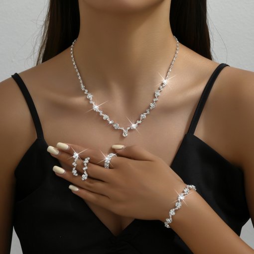 Factory wholesale simple fashion jewelry suit bridal necklace elegant jewelry 425 earrings fashion all-matching - Image 23