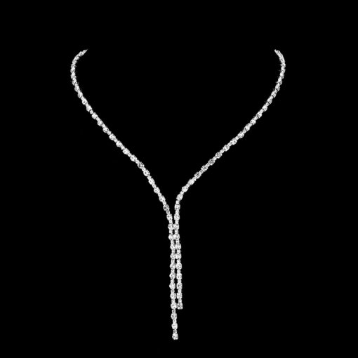 European and American Middle East simple necklace trendy earrings long jewelry suit women's all-Match full diamond banquet accessories 1-piece generation - 图片 4