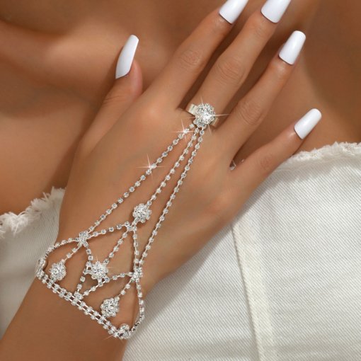 Cross-border jewelry wholesale African popular bracelet dance rhinestone constellation tassel female bracelet ring - Image 3