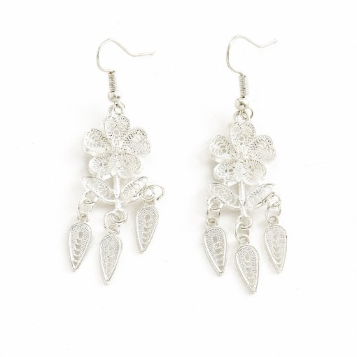 Fashion national fashion ethnic style ethnic minority silver vintage earrings - 图片 5