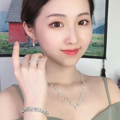 Factory wholesale simple fashion jewelry suit bridal necklace elegant jewelry 425 earrings fashion all-matching - Image 3