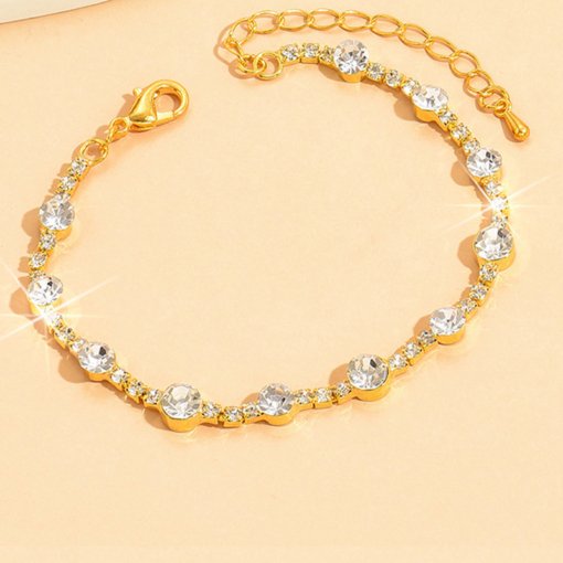 Suit jewelry simple rhinestone quartz women's earrings necklace bracelet three-piece suit suit wedding accessories necklace silver jewelry - 图片 8