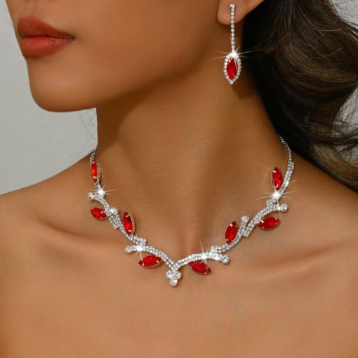 Diamond Leaf tassel necklace European and American entry Lux Palace style clavicle chain New retro high sense ornament suit women - Image 7