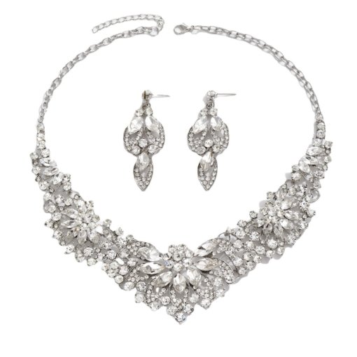 Jewelry suit wholesale cross-border popular exaggerated women's wedding dinner women's necklace and earrings suite suit multi-color choice - Image 5