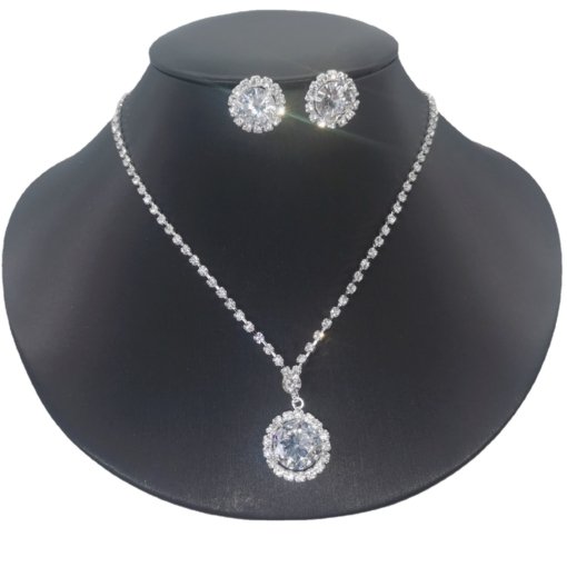 Amazon ornament supply brand new simple shiny zircon set chain wedding bridal gown accessories necklace earring bracelet - 图片 5