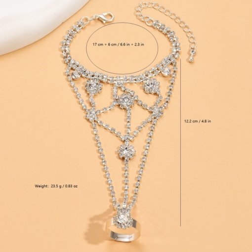 Cross-border jewelry wholesale African popular bracelet dance rhinestone constellation tassel female bracelet ring - Image 4