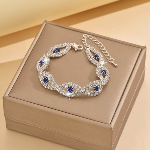 Women's affordable luxury style women's color zircon bracelet cross-border hot European and American colored gems bracelet wholesale multi-color in stock - 图片 8