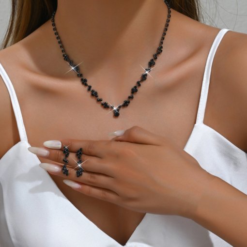 Factory wholesale simple fashion jewelry suit bridal necklace elegant jewelry 425 earrings fashion all-matching - Image 24